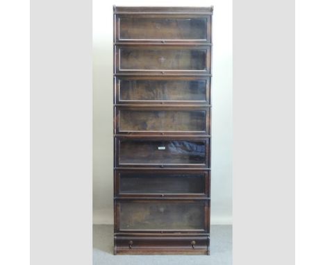 An early 20th century Globe Wernicke seven tier glazed bookcase, 87cm