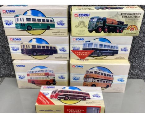 7 boxed diecast corgi classics vehicles, (mainly buses) all with original boxes