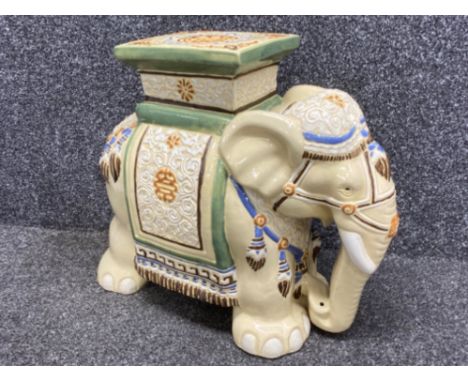 Large ceramic elephant plant stand