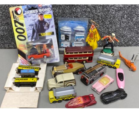 Assortment of die cast vehicles including Corgi James Bond etc