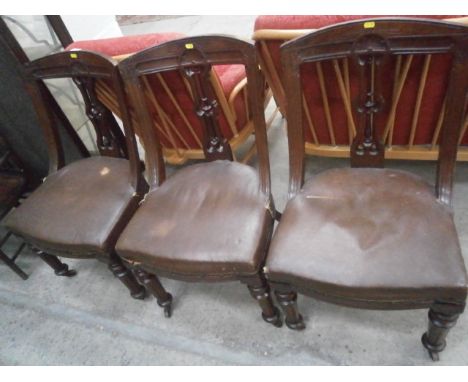 3 vintage oak chairs