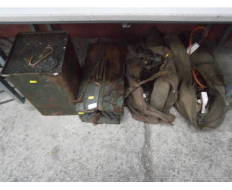 selection of vintage tools and tool bags