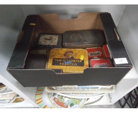 small box of vintage tins
