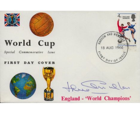 Football Jack Charlton signed World Cup Special Commemorative Issue England World Champions FDC Harrow and Wembley 18 Aug 196