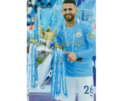 Football Riyad Mahrez signed Manchester City 12x8 colour photo. Riyad Karim Mahrez (Riyad Kar?m Ma?raz; born 21 February 1991