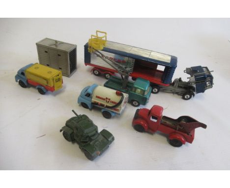 Diecast and tin vehicles by Corgi and others including Jeep FC-150, three friction wagons and armoured car, F-P (Est. plus 21