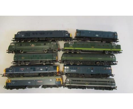 Ten unboxed diesel locomotives by Lima and others inclouding B.R. Class 31, 47 and Warship Class, some age wear, F (Est. plus