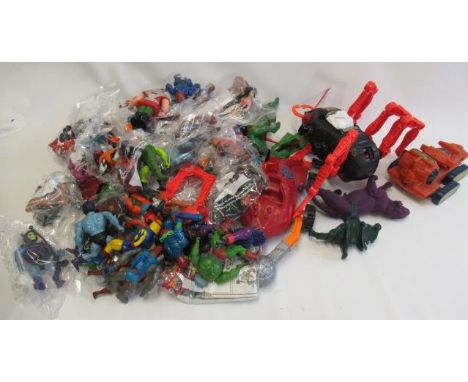 Plastic Action He-Man figure accessories including vehicles and animals, all are playworn, F (Est. plus 21% premium inc. VAT)