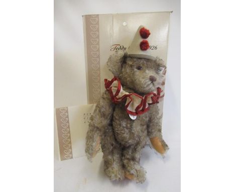 A boxed Steiff 1926 replica Teddy Clown, with hat and certificate, 32cm (39cm including hat) (Est. plus 21% premium inc. VAT)