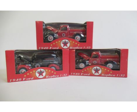 Three Texaco vans and petrol trucks in 1:32 scale by Global Key, all items boxed, M (Est. plus 21% premium inc. VAT)