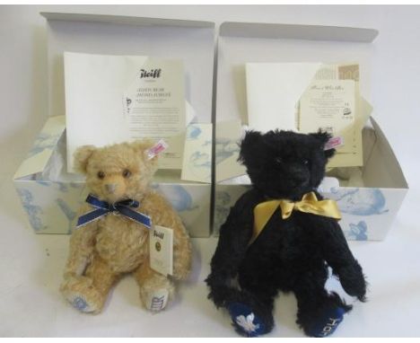 Two boxed Steiff Royal teddy bears, comprising 32cm Prince of Wales and a 28cm Diamond Jubilee, both with certificates (Est. 