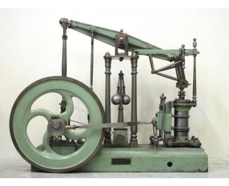 A large model beam engine made for Samuel Dracup &amp; Sons, Bradford manufacturer's of looms. The model has fly wheel driven