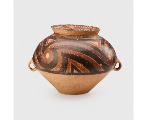  CHINESE NEOLITHIC "YANGSHAO" VASE CHINA, MAJIAYAO YANGSHAO CULTURE, C. 2300–2000 B.C. painted terracotta, brown and tan eart