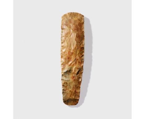  LARGE NEOLITHIC FLINT AXEHEAD SCANDINAVIA, 4TH - 3RD MILLENNIUM B.C. knapped caramel coloured flint, &nbsp;the stone worked 