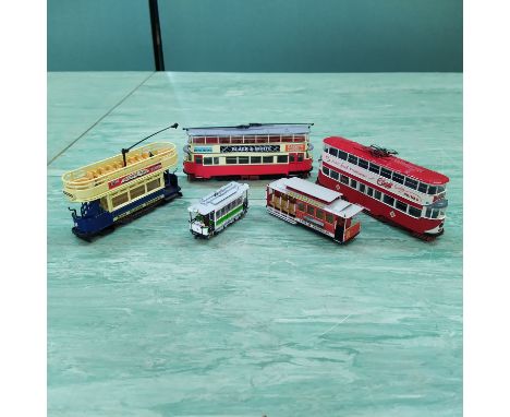 Various Corgi boxed and loose 1:50 scale trams