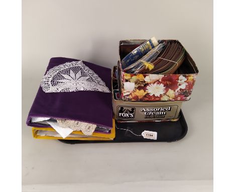 An extensive collection of mainly vintage bookmarks plus an album of vintage lace pieces, collars etc