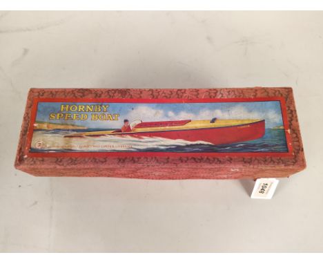 A boxed vintage Hornby clockwork speedboat No.2 'Swift' (playworn)