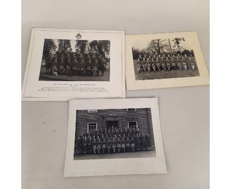 Three WWII era photographs of womens regiments, a Smiths musical clock, hip flask etc