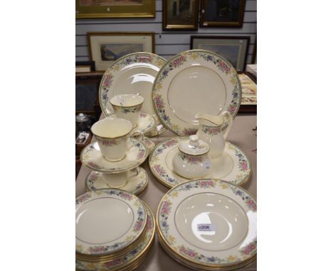 A Royal Doulton Eleanor pattern part tea and dinner service