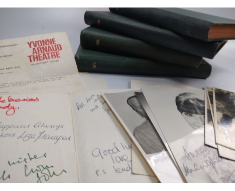 Four bound copies of theatre programmes with 440 autographs including those of Patrick Allen, Joy Andrews, Kenneth Bowen, Kat