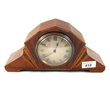 An Edwardian inlaid Mahogany mantel clock