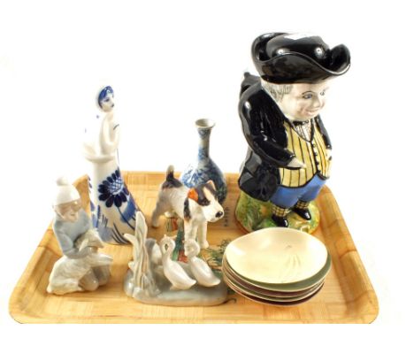 A Toby jug, Lladro and Nao figurines etc