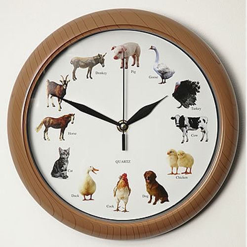 V Animal Sound Wall Clock RRP £39.99 (12 Animal Sounds Goes Quiet At