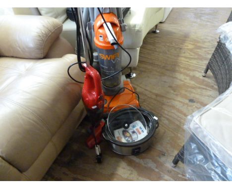 Vax upright carpet cleaner, Royale mini vacuum and a Delta slow cooker