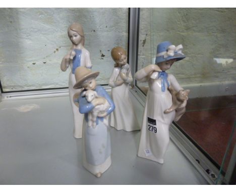 3 Spanish Rex ornaments & Lladro Nao figure