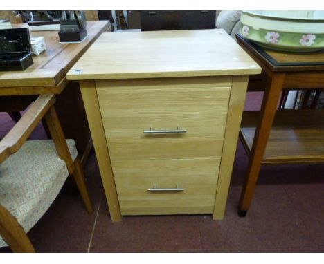 Modern style 2 drawer filing cabinet in light wood finish