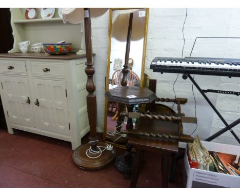 Standard lamp, 3 asstd mirrors, picture and various tables