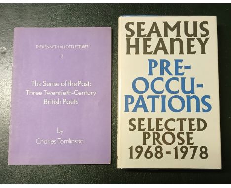 Preoccupations Selected Prose 1968-1978, SIGNED FIRST edition, unclipped d.j., well-preserved, v. faint spotting at edges, Lo