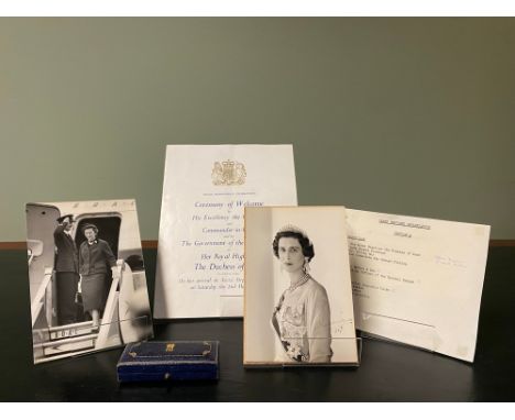 Princess Marina, Duchess of Kent (1906-1968). A pair of hallmarked silver cufflinks, comprising rectangular link cufflinks wi