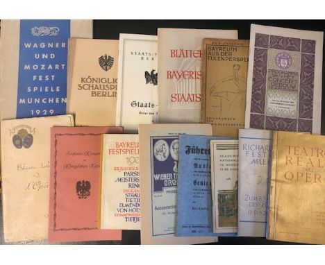 Classical music and opera memorabilia: programmes, playbills and pictures. 90 opera programmes and festival guide books, incl