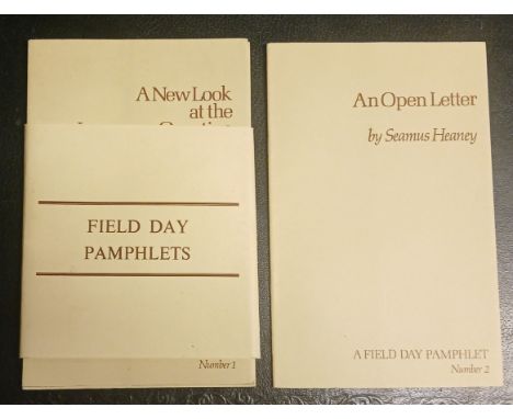 Vol. 1-3 of Field Day Pamphlets, vol.1 Tom Paulin, vol.3 Seamus Deane, vol.2 SIGNED Seamus Heaney - An Open Letter, occasiona