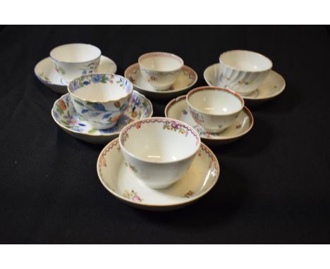 A collection of 19th century tea cups and saucers made by various English potter mainly in the style of Worcester, Newhall, S