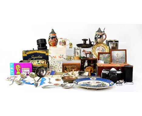 A collectors' lot, to include vintage tins, a bottle of 4711 Sir 'Canada Ceder' aftershave, contained in a chessboard box wit