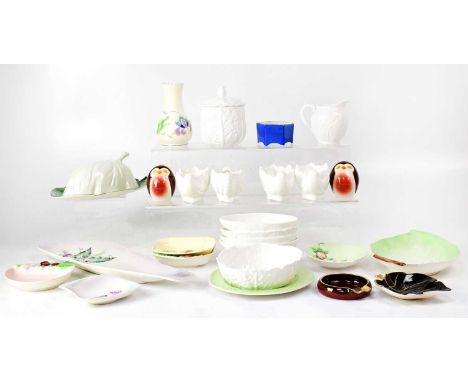 A quantity of ceramics including Carlton Ware plates and leaf dishes, a Rouge Royale gilt-heightened ashtray, a Honiton vase,