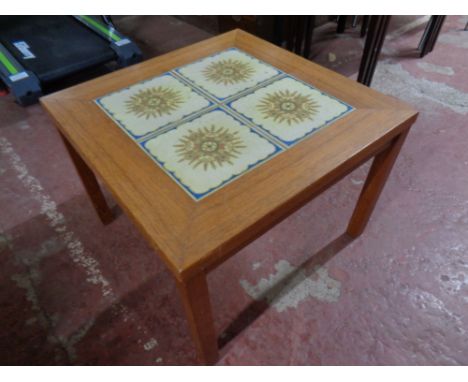 A 20th century Danish teak tile topped table 