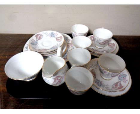 A tray containing a 21 piece Tuscan Sherwood bone china tea service 