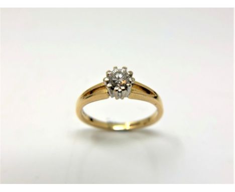 An 18ct gold diamond solitaire ring, the brilliant cut stone weighing approximately 0.30 carat, size O.  CONDITION REPORT: 3.