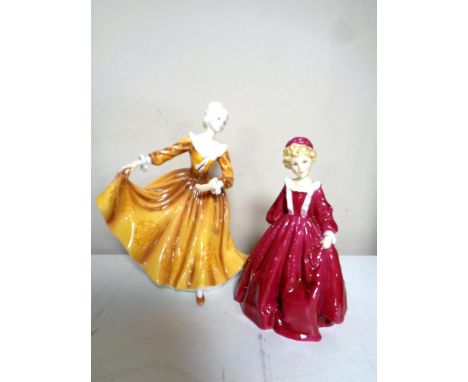 A Royal Doulton figure - Kirstie, HN 2381 and a Royal Worcester figure - Grandmother's dress 