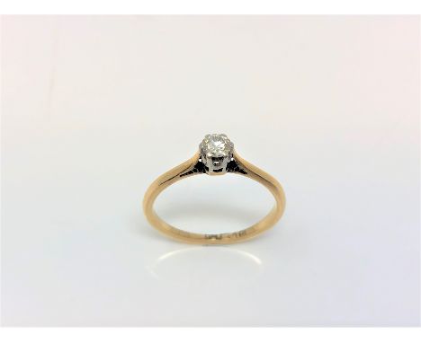 An 18ct gold solitaire diamond ring, the brilliant-cut stone weighing approximately 0.20 carat, size O.  CONDITION REPORT: 2g