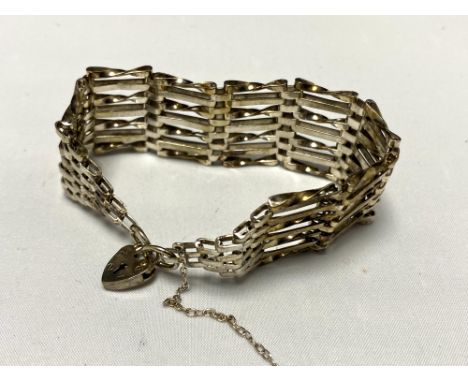 A silver gate bracelet 