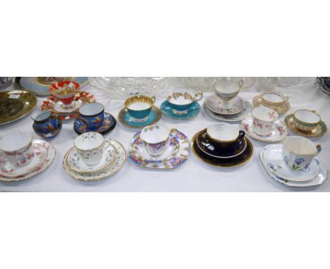 A collection of trio sets and cabinet cups and saucers