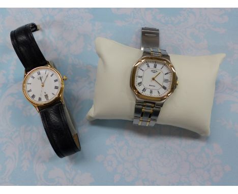 A gent's Citizen Quartz wristwatch, cased; another by Rotary with steel strap