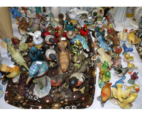 A selection of various ceramic birds
