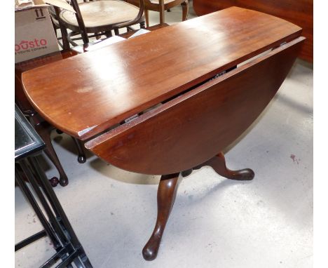 An early Georgian tripod table with birdcage and cannon barrel column support, diameter 36" (later alterations)