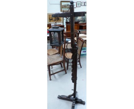 An oak gallows standard lamp