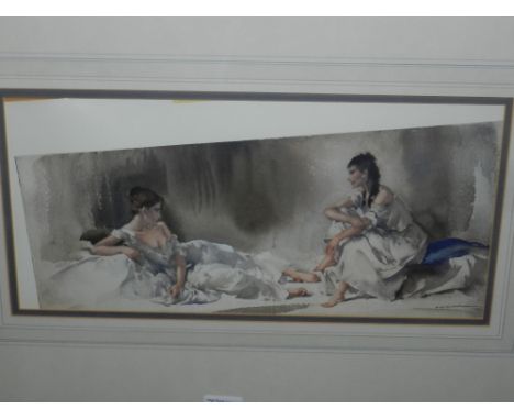 William Russell Flint (Scottish, 1880-1969), 'study of two women, polychrome print, unsigned. H.21cm W.45.5cm 